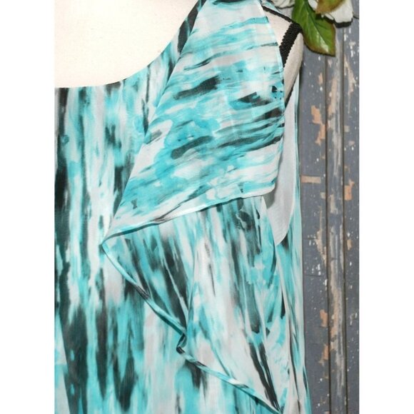 Avenue Womens Blouse Tank Top Plus Size 14W 16W Layered Ruffles Back Slit Hi-Low - Picture 3 of 11